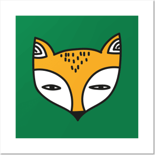 FOX CUTE FACE kawaii baby animal pet sticker shirt design Posters and Art